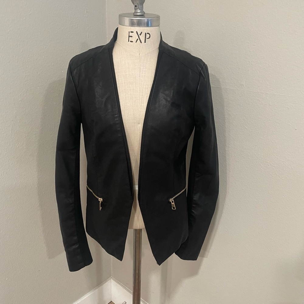 NWT Black Leather Cavalini Jacket.  Small